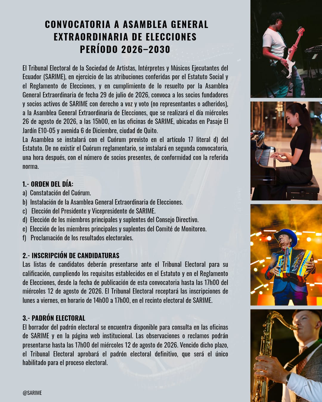 Convocatoria a Asamblea General Extraordinaria - Página 1